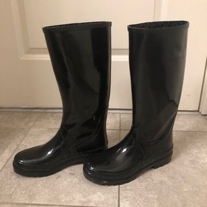 Michael Kors Black Rubber Rain Boots